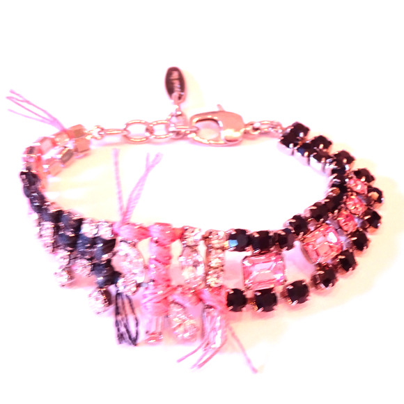 Joomi Lim Women's Onxy Sparkle Bling Gemstone Cystal Fringe Bracelet NWOT 158 - Picture 7 of 10